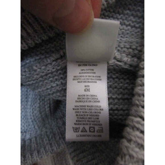 Little Me Marled Hooded Coverall grey and white stripes beautiful knit 6M - Picture 9 of 14